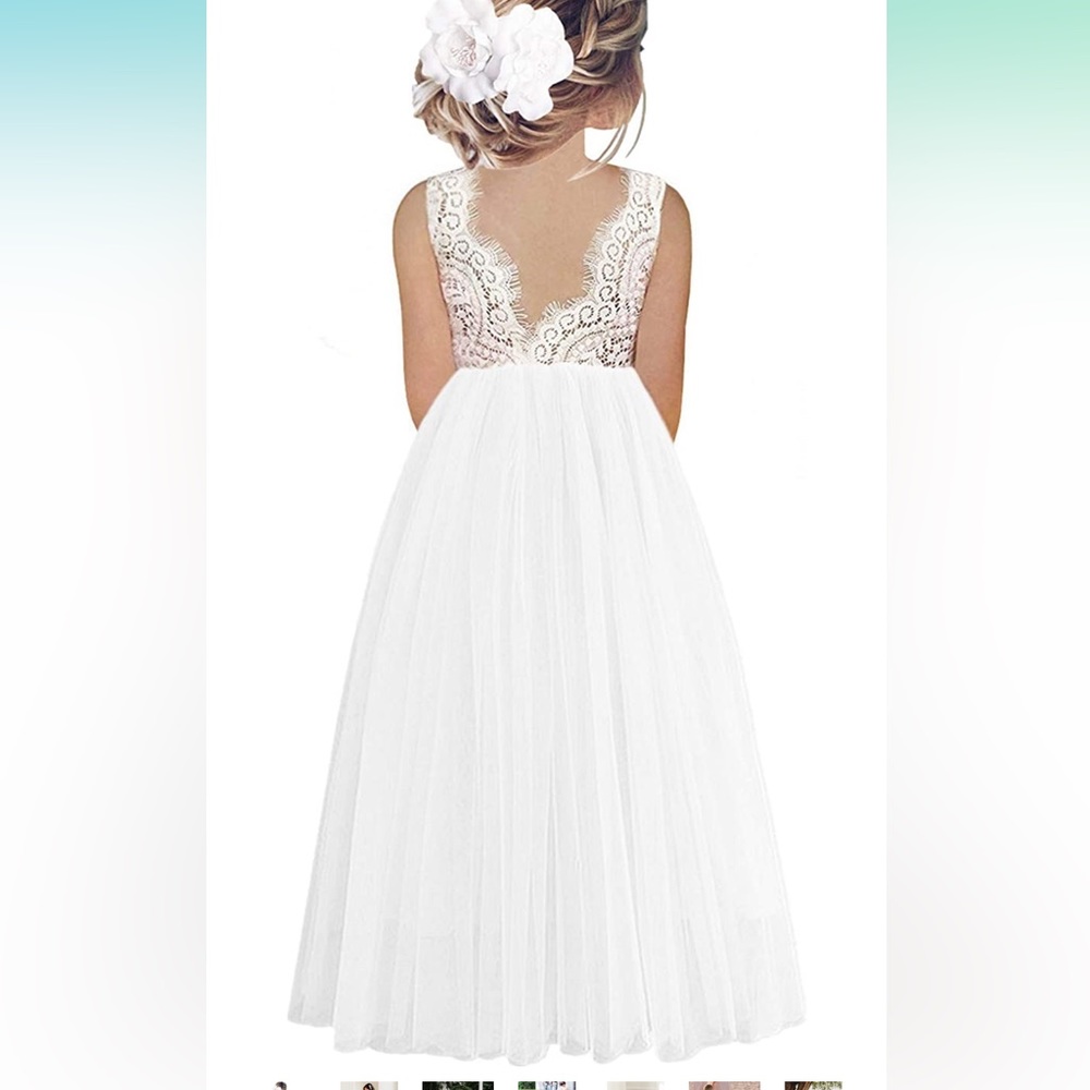 NWT White Formal Little Girl’s Dress | Flower Girl | First Communion | Size 6